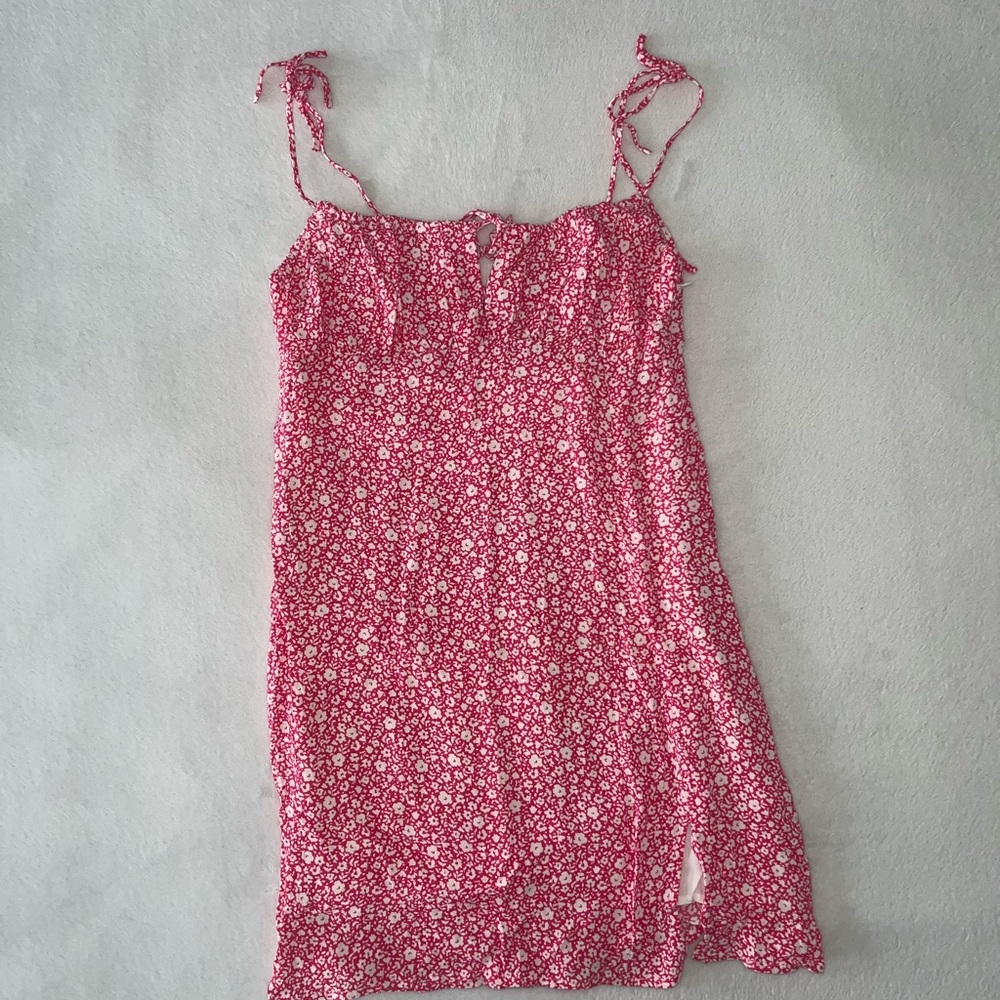 Dynamite Pink and White Sundress with Spaghetti Straps
